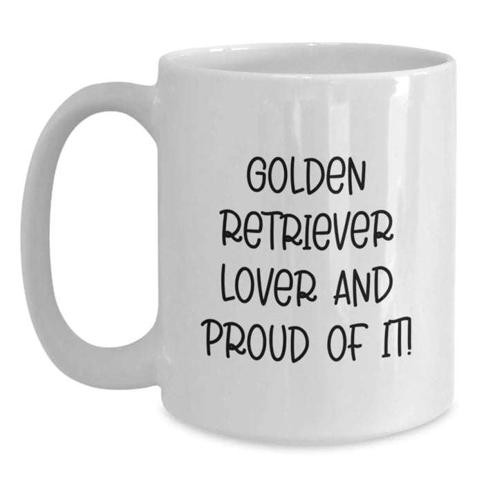 Funny Golden Retriever Dog Lover White Coffee Mug Gifts from Friends for Birthday Unique - Main