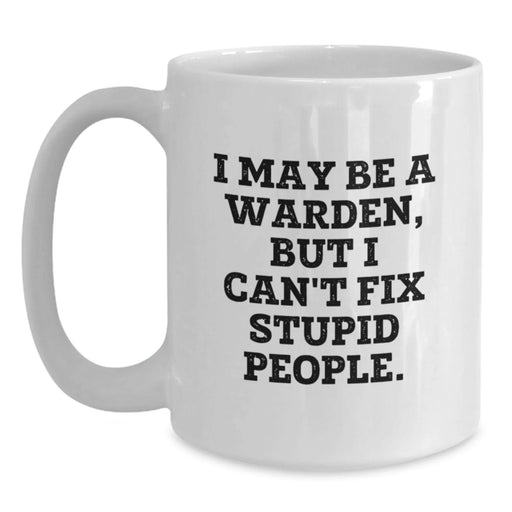 Funny Warden White Coffee Mug Gifts from Friends and Family for Christmas Unique Presents - Main
