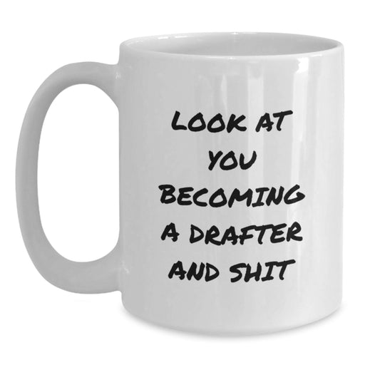 Funny Drafter White Coffee Mug Gifts for Him from Family on Christmas Unique Occasions - Main