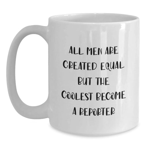 Funny Reporter Gifts for Men from Friends, Unique White Coffee Mug for Graduation - Main