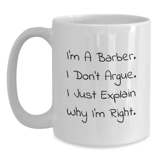 Funny Barber Quotes Gifts from Friends for Men White Coffee Mug Christmas Unique Presents - Main