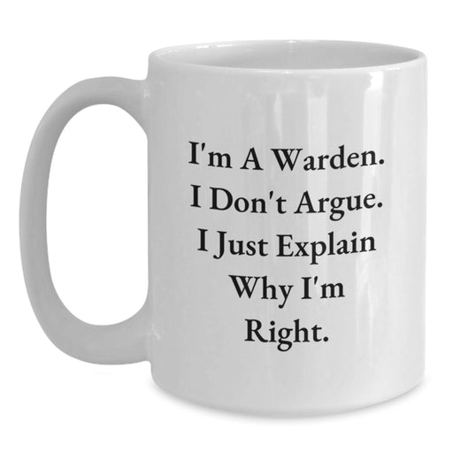 Warden Gifts - Funny White Coffee Mugs for Men Friends Warden on Christmas Unique Gifts from Family - Main