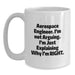 Funny Aerospace Engineer Gifts from Friends - White Christmas Coffee Mug - Aerospace Engineer Humor - Main