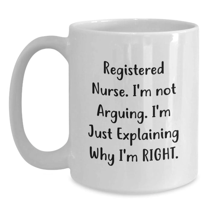 Sassy Registered Nurse White Coffee Mugs, Funny Gifts for Coworkers, Registered Nurse Valentine's Unique Gifts from Friends - Main