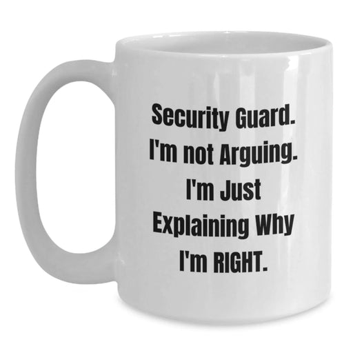 Funny Security Guard White Coffee Mug Gifts from Friends for Men, Unique Christmas Unique Gift - Main
