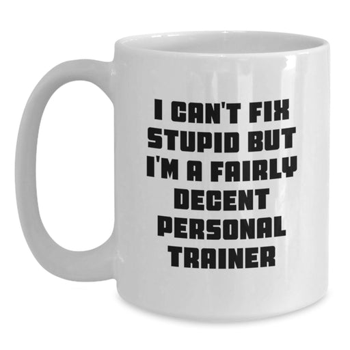 Funny Personal Trainer Gifts for Men, White Coffee Mug - Valentine's Unique Gifts from Friends to Personal Trainer - Main