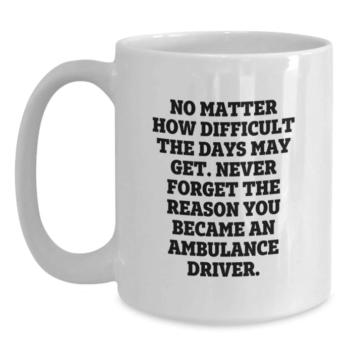 Inspirational Gifts from Men to Ambulance Driver, Funny Coffee Mug for Mom, Never Forget Your Reason - Main
