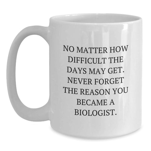 Funny Biologist White Coffee Mug Gifts from Friends and Family for Valentine's - Remember Why You Became a Biologist - Main