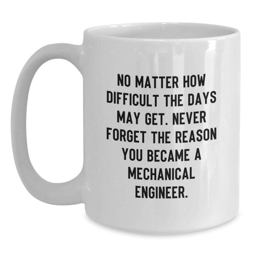 Funny Mechanical Engineer White Coffee Mug Gifts for Him from Friends, Coworkers, Family - Valentine's Unique Inspirational Quote - Main