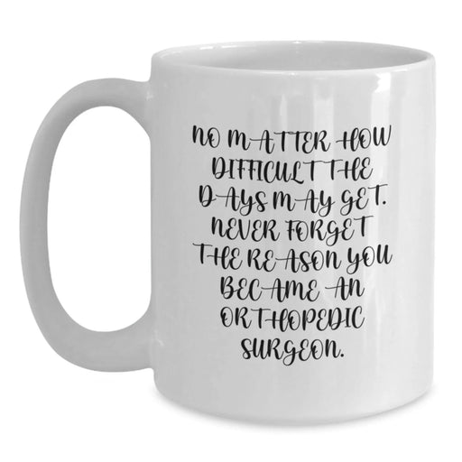 Funny Orthopedic Surgeon Gifts for Men Birthday, White Coffee Mug, Never Forget The Reason You Became An Orthopedic Surgeon, Gifts from Family to Orthopedic Surgeon - Main