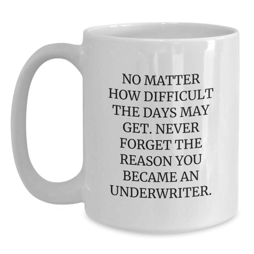 Inspirational Underwriter Gifts, Funny Quote White Coffee Mugs for Birthday, Unique Gifts from Friends to Underwriter, White Ceramic Coffee Mug for Him or Her - Main