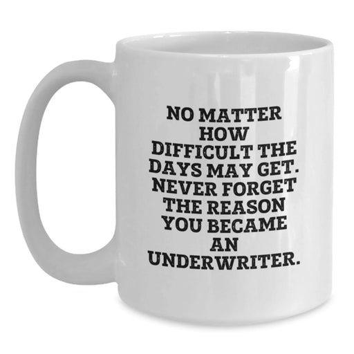 Funny Underwriter Gifts for Men from Friends - White Coffee Mug, Inspirational Quote for Underwriter, Birthday Unique Gifts for Underwriter - Main