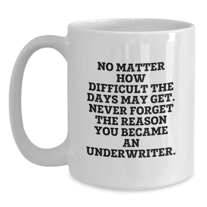 Funny Underwriter Gifts for Men from Friends - White Coffee Mug, Inspirational Quote for Underwriter, Birthday Unique Gifts for Underwriter - Main