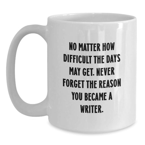 Writer Gifts from Family - Inspirational Quote Mug, Funny White Coffee Mug for Women, Men, Friends, Coworkers - Christmas Unique Gifts - Main