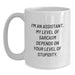 Funny Assistant Gifts from Men for Dad's Father's Day Unique White Coffee Mug - 'I'm An Assistant' - Main