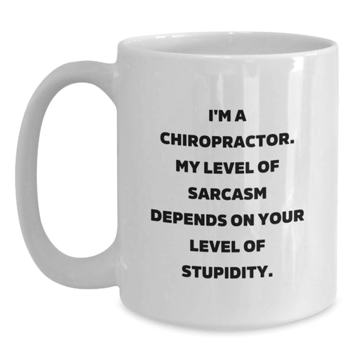Funny Chiropractor Gifts for Men, White Coffee Mugs with Sarcastic Humor, Gifts from Family, Unique Father's Day Unique Gifts, Chiropractor Appreciation - Main