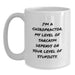 Funny Chiropractor Gifts for Men, Chiropractor Dad White Coffee Mug, I'm A Chiropractor My Level Of Sarcasm Depends On Your Level Of Stupidity, Father's Day Unique Gifts from Family - Main