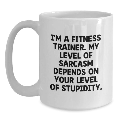 Funny Fitness Trainer Gifts from Family for Fitness Trainer on Mother's Day Unique White Coffee Mug - Main