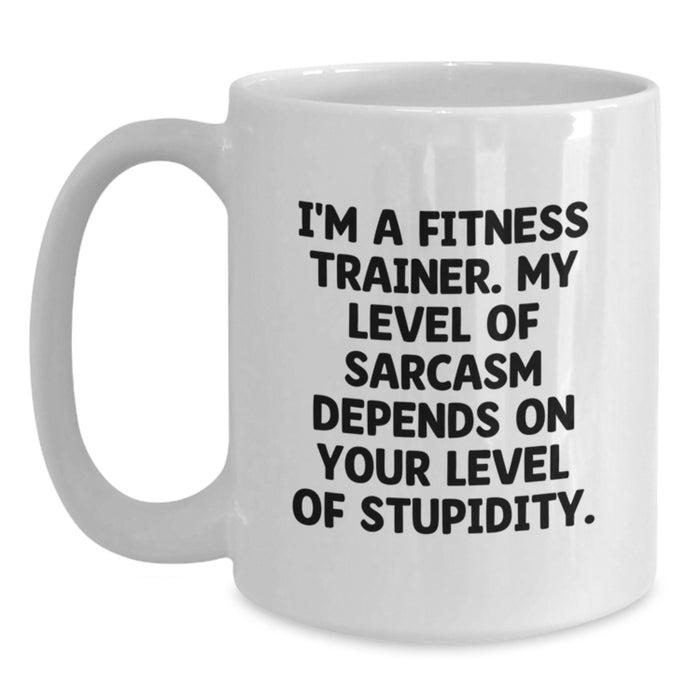 Funny Fitness Trainer Gifts from Family for Fitness Trainer on Mother's Day Unique White Coffee Mug - Main