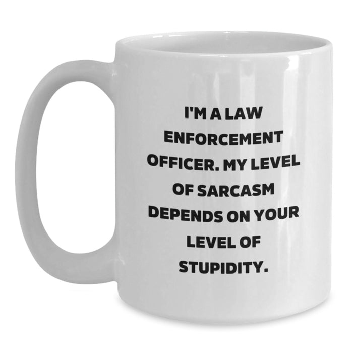 Funny Gifts for Law Enforcement Officer, White Coffee Mug, Mother's Day Unique Gifts from Family - Main