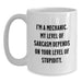 Funny Mechanic Gifts for Men - White Coffee Mugs with Sarcasm Quote, Perfect Christmas Unique Presents from Friends to Family - Main