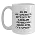 Funny Optometrist Gifts for Valentine's - White Coffee Mug - I'm An Optometrist My Level Of Sarcasm Depends On Your Level Of Stupidity - Gifts from Friends for Optometrist Women - Main