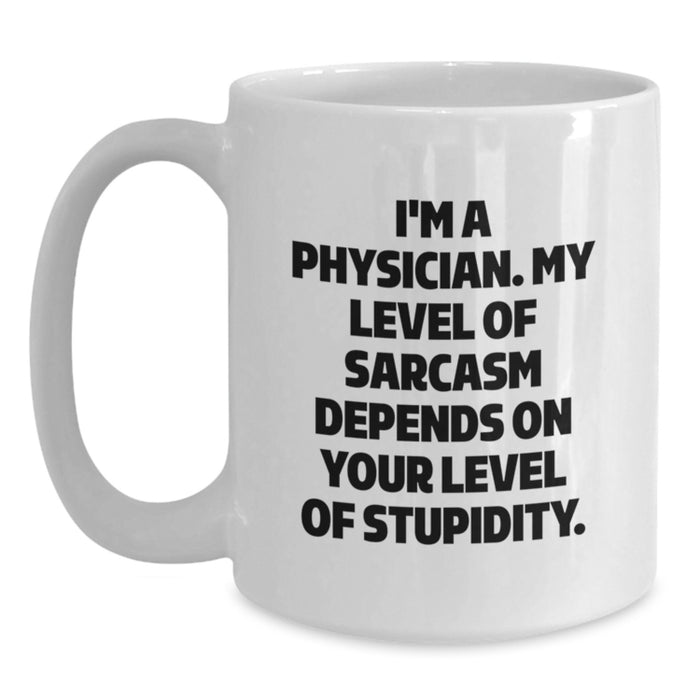 Funny Physician Gifts White Coffee Mugs for Doctor from Family Friends Coworkers 11oz 15oz Ceramic Microwave Safe - Main
