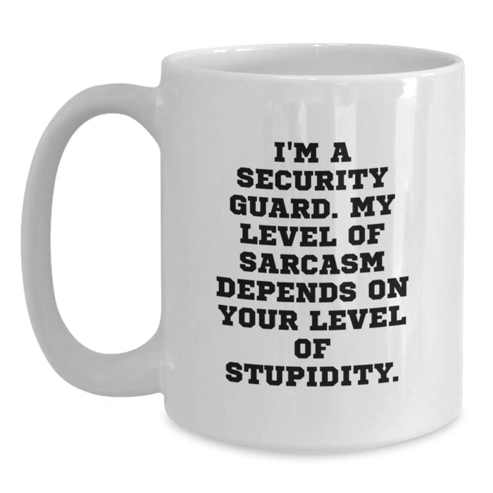Funny Security Guard White Coffee Mug Gifts from Dad for Security Guard Men, Humorous Security Guard Quote, Father's Day Unique Gifts for Security Guard Family - Main