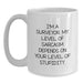 Funny Surveyor Gifts for Men - White Coffee Mug - 'I'm A Surveyor My Level Of Sarcasm Depends On Your Level Of Stupidity', Christmas Unique Gifts from Friends to Surveyor Colleagues - Main