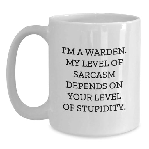 Funny Warden Gifts, White Coffee Mug, Perfect for Warden Friends and Family on Birthday, Gifts from Friends, Warden Lover Gift - Main
