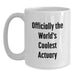 Funny Actuary Gifts for Him Birthday Unique White Coffee Mug Officially The World's Coolest Actuary Quote from Friends - Main