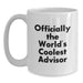 Funny Advisor Gifts from Men, Unique White Coffee Mugs for Advisor, Officially The World's Coolest Advisor Quote - Main