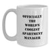 Funny 'Officially The World's Coolest Apartment Manager' Gifts for Apartment Manager - White Coffee Mug - Gifts from Family to Father's Day Unique Gifts - Main