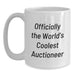 Funny Auctioneer Gifts for Men, Officially The World's Coolest Auctioneer, White Coffee Mug, Father's Day Unique Gifts from Friends - Main
