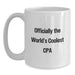 Funny CPA Gifts from Men, World's Coolest CPA White Coffee Mug for Dad on Father's Day, CPA Inspirational Quote - Main