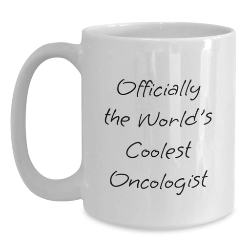 Funny Oncologist Gifts for Men - Officially The World's Coolest Oncologist White Coffee Mug Christmas Unique Gifts from Friends to Family - Main