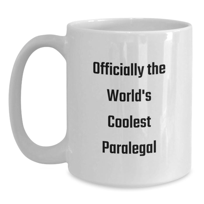Funny Paralegal Gifts, White Coffee Mugs for Paralegal, Officially The World's Coolest Paralegal Dad - Main