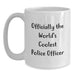 Funny Police Officer Gifts for Men, Officially The World's Coolest Police Officer, White Coffee Mug for Father's Day Unique Gifts - Main