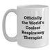 Funny Respiratory Therapist Gifts from Men, Unique 'Officially The World's Coolest Respiratory Therapist' White Coffee Mug for Respiratory Therapist on Father's Day - Main