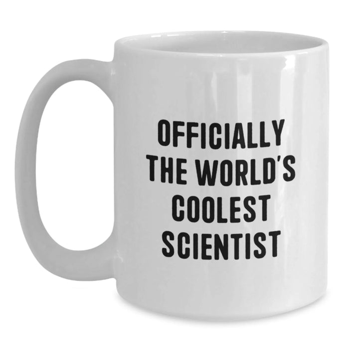 Funny Scientist Gifts, World's Coolest Scientist White Coffee Mug, Birthday Unique Gifts from Friends for Scientist - Main
