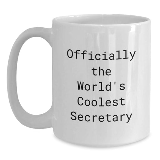 Funny Gifts from Friends for Secretary, Officially The World's Coolest Secretary Graduation Unique Gifts for White Coffee Mug - Main