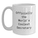 Funny Gifts from Friends for Secretary, Officially The World's Coolest Secretary Graduation Unique Gifts for White Coffee Mug - Main