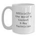 Funny X-Ray Technician Gifts from Friends for Birthday - Officially The World's Coolest X-ray Technician Quote on White Coffee Mug - Main