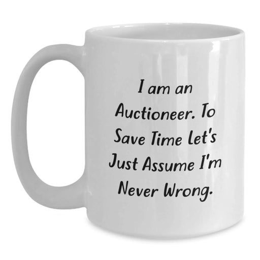 Funny Auctioneer Gifts for Birthday Unique White Coffee Mug from Friends to Men - Main