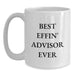 Funny Advisor Gifts, White Coffee Mug, Best Effin' Advisor Ever, Unique Valentine's Presents for Men, Women, Friends, Co-Workers, Family from Men, Women, Friends, Co-Workers, Family - Main