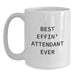 Funny Attendant Gifts, Best Effin' White Coffee Mug, Unique Father's Day Unique, Gifts from Men for Attendant - Main