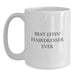 Funny Hairdresser Gifts, White Coffee Mug, Best Effin' Hairdresser Ever Quote, Gifts from Mom, for the Best Hairdresser - Main