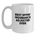 Funny Insurance Adjuster Gifts for Men, Gifts from Friends, White Coffee Mug Best Effin' Insurance Adjuster Ever - Main