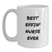 Funny Gifts for the Best Effin' Nurse Ever, White Coffee Mugs for Nurse Friends, Unique Gifts from Men to Women on Mother's Day - Main