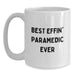 Funny Rescue Worker Gifts for Valentine's - Gifts from Friends to Rescue Worker Heroes - 'Best Effin' Rescue Worker Ever' White Coffee Mug - Main